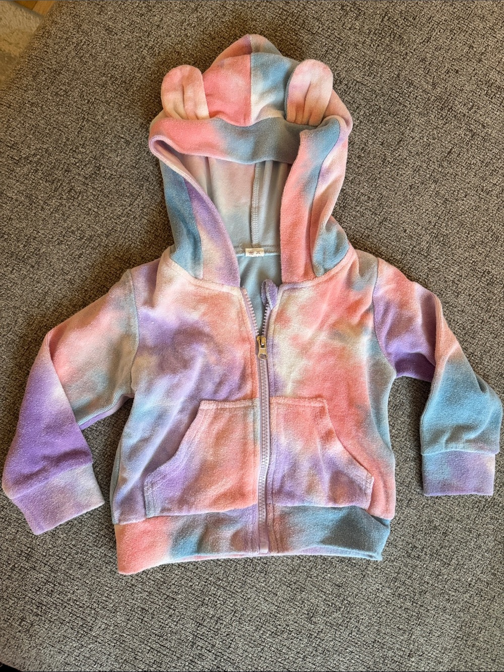 Kids Tie-Dye Pastel Hooded Zip Jacket - Multicolor